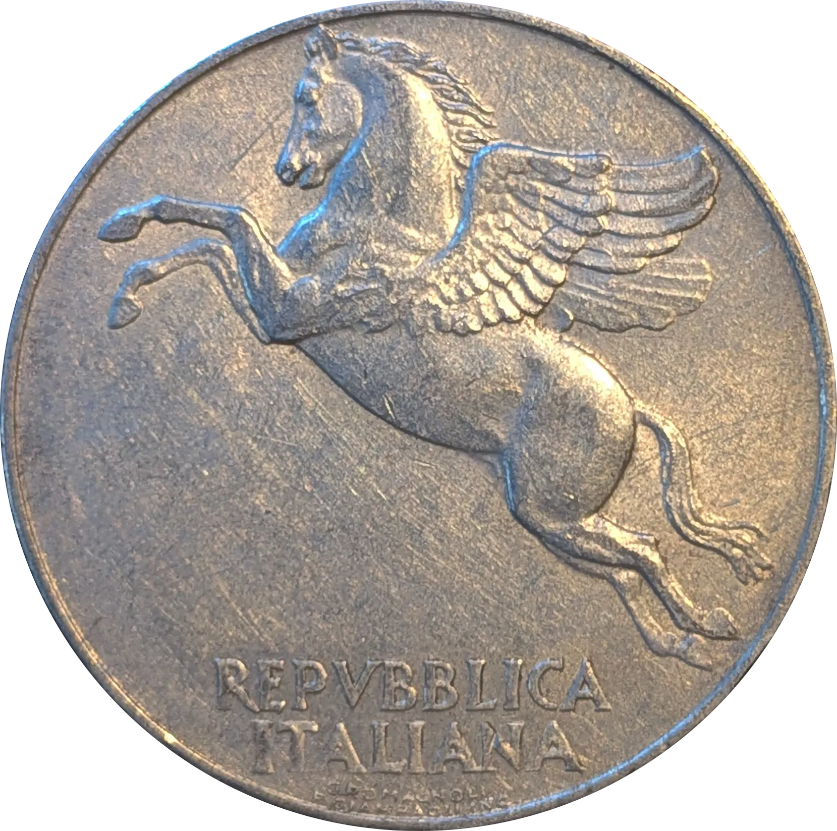 Dritto di 10 lire Ramo di ulivo