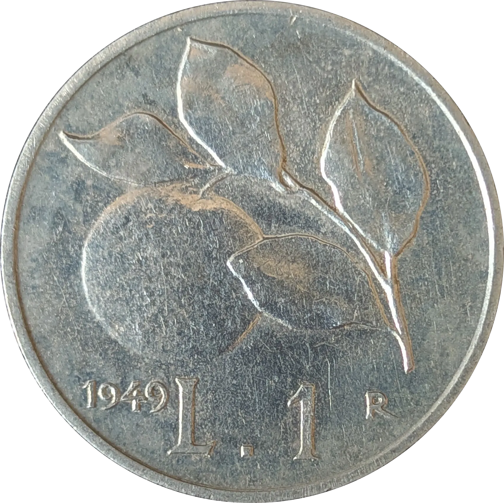 Rovescio di 1 lira Ramo di arancio